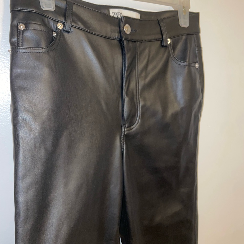 ZARA straight leg leather pants